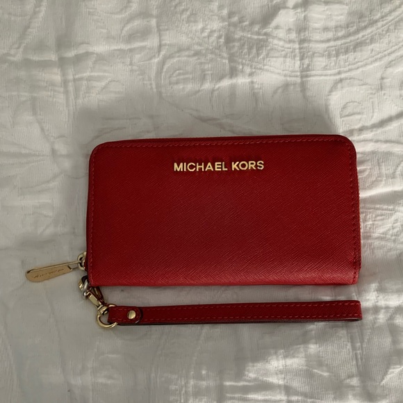 Red Michael Kors Wristlet - Picture 2 of 5